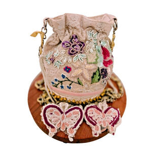 Antica Sartoria Positano Boho Round Beaded Bag Purse Bells